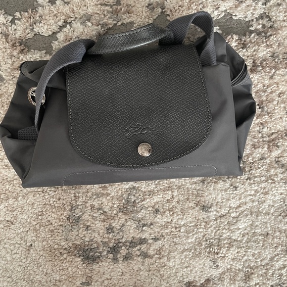 NEW Longchamp Le Pliage Small Canvas Backback- Grey - Picture 5 of 10